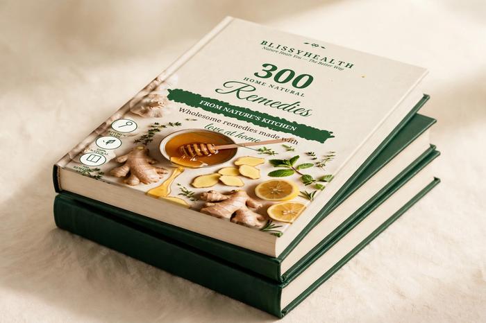 Stack of books from the 300 Home Natural Remedies collection